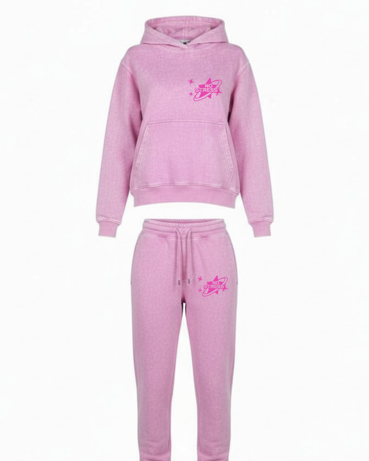 Pink Heavyweight Acid Wash Set