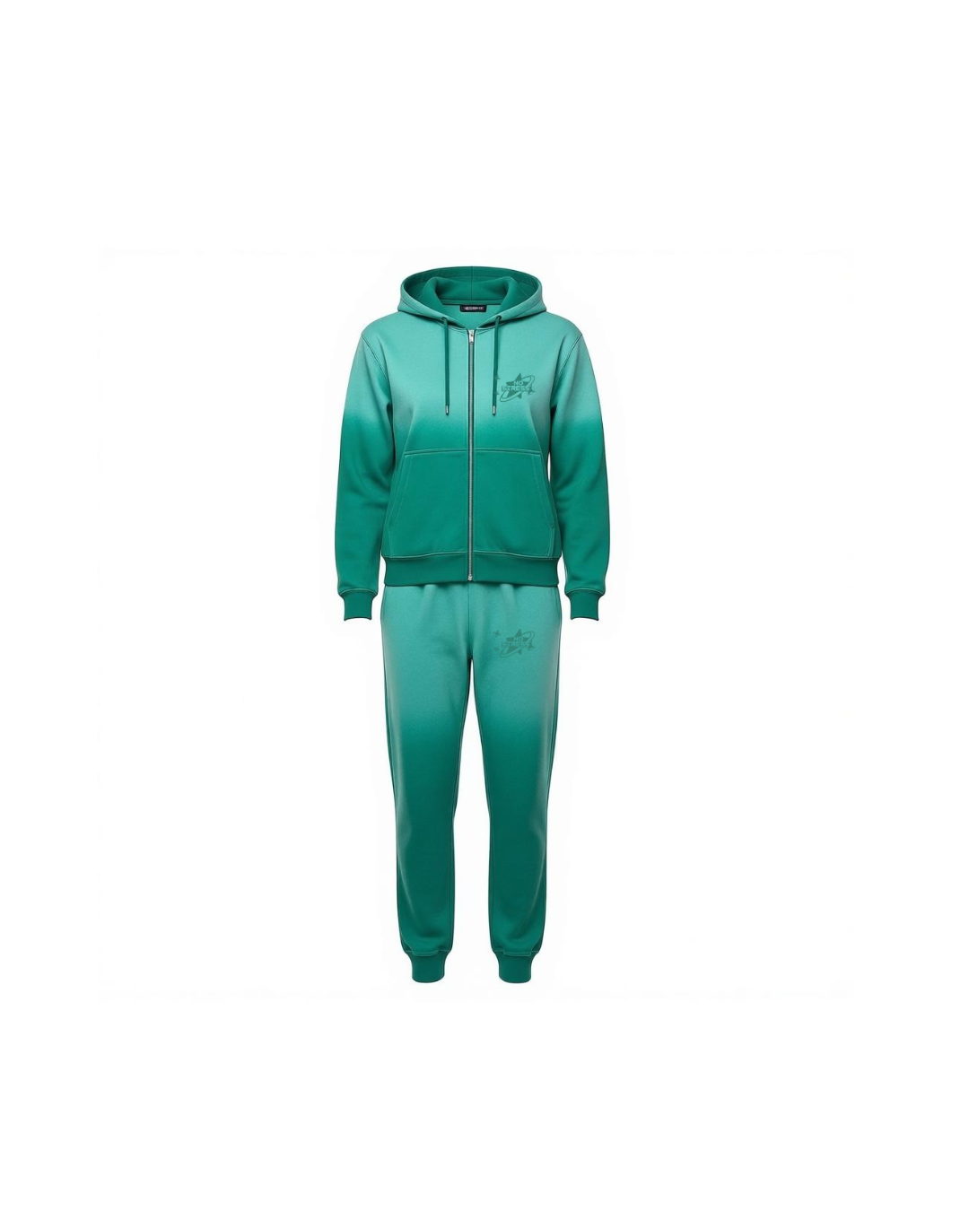 Mint Acid Wash Zip Up Set