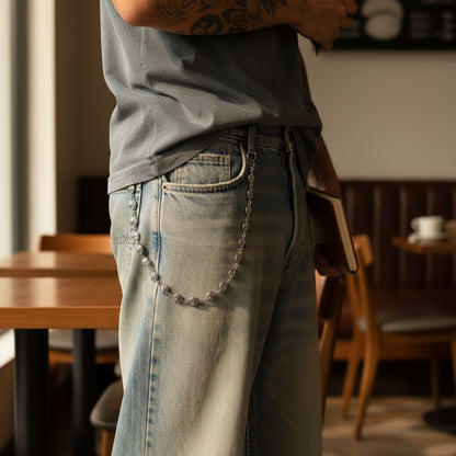 Silver cross biker chain